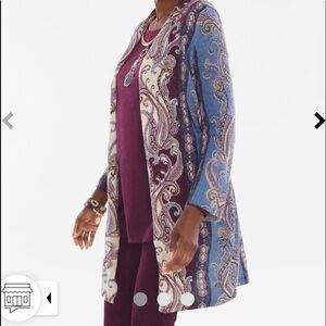 Chico’s Scroll-print cardigan size 0